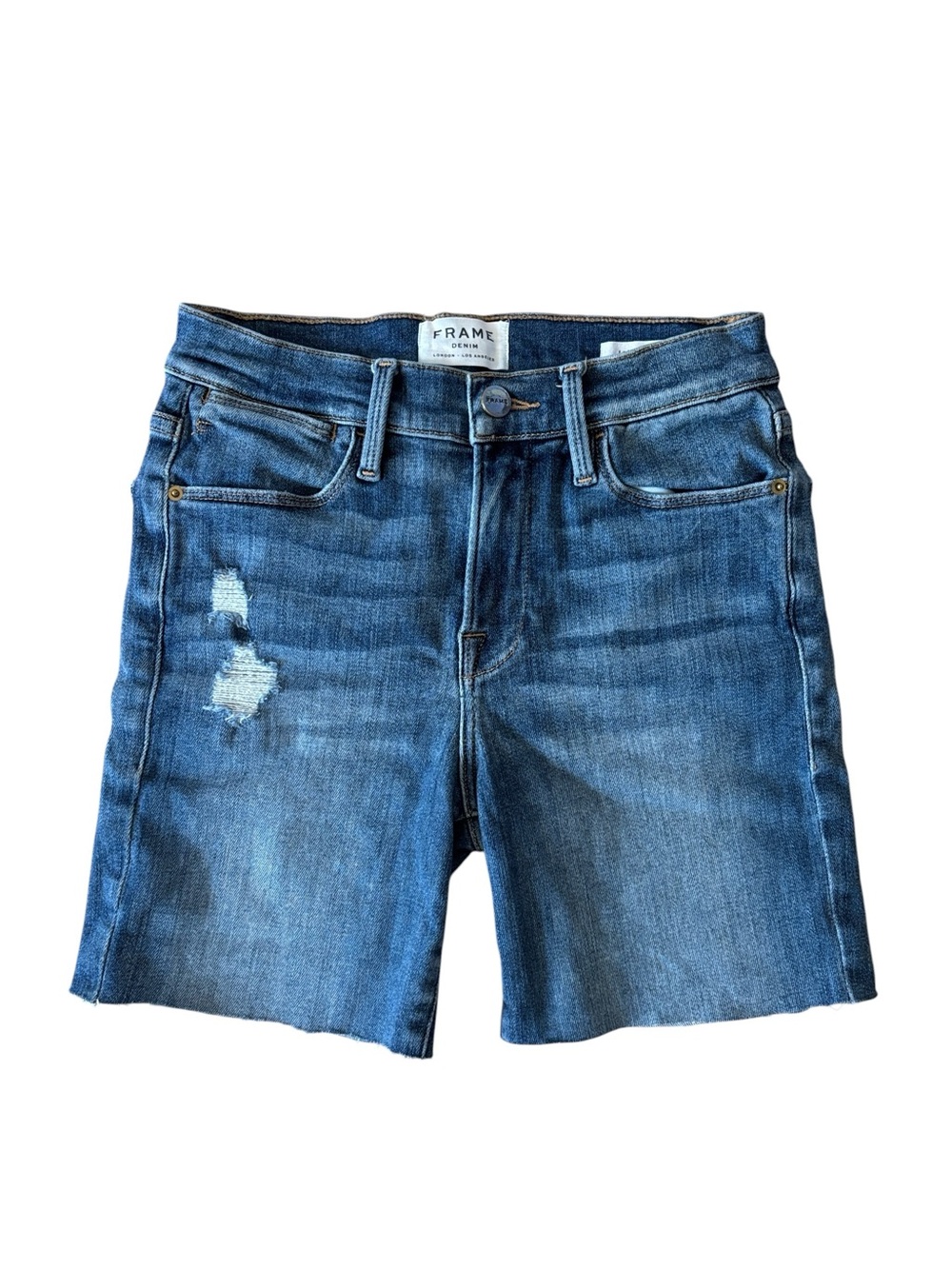 Frame Le High Straight Blue Jean Cut Off Shorts Size 26